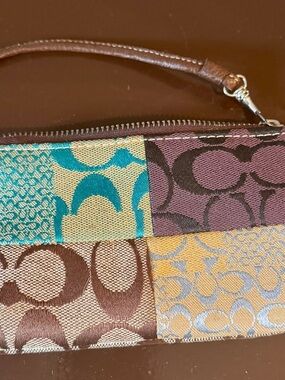 Patchwork Multicolor Wristlet Clutch